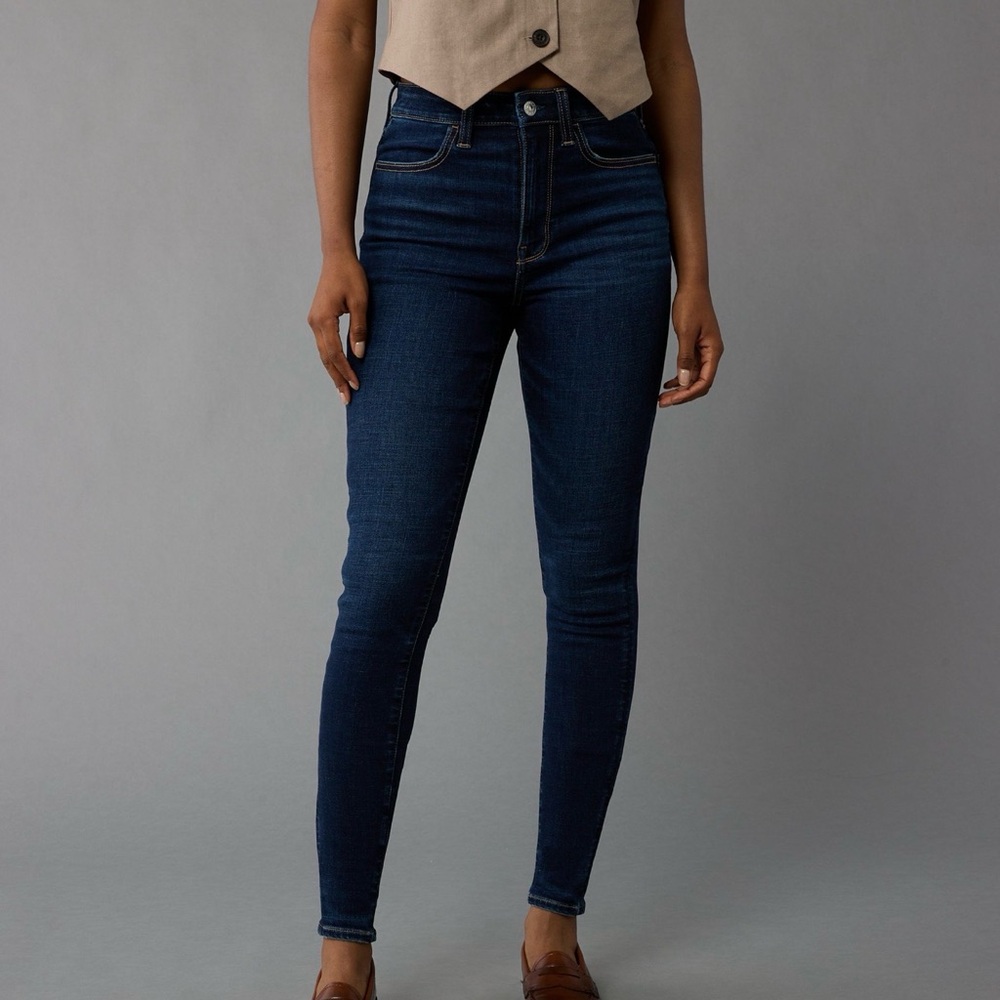 American Eagle Outfitters Women's Dark Blue Skinny Jeans